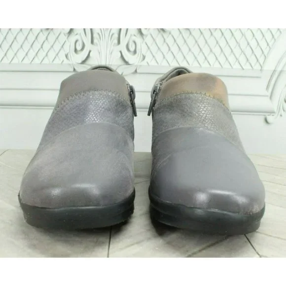 Clarks Cloudsteppers Caddell Denali Gray Leather Casual Slip On Shoes Size 8 M - Picture 4 of 9